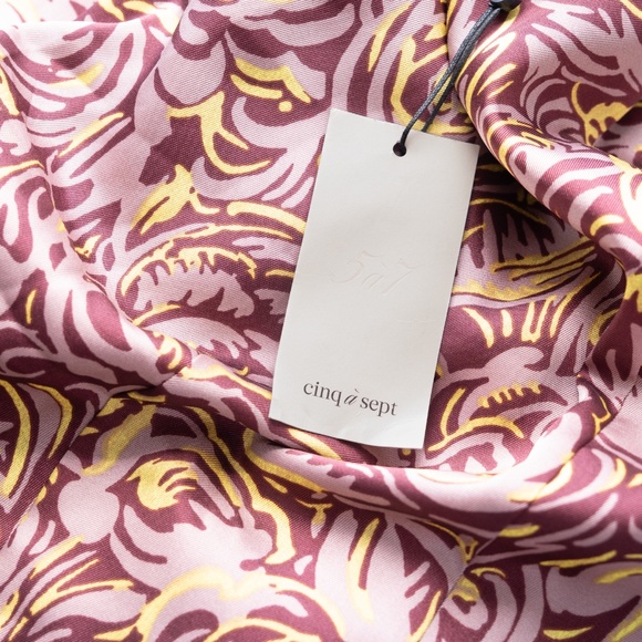 Cinq A Sept Dayna Rose Print Chiffon Midi Dress - Picture 14 of 15